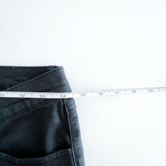 Free People Womens Casual Coated Denim Jeans Skinny Mid Rise Black Size 28 - Picture 7 of 10